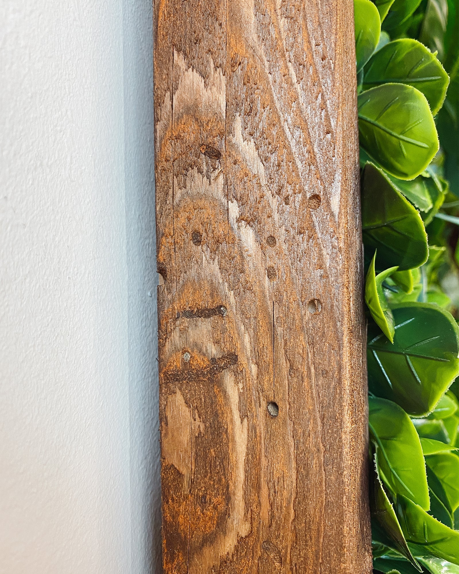 Plantframe/Pflanzenwand/Mooswand "CALI" aus Realtouch Kunstpflanzen mit Fichtenholzrahmen